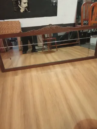 Espejo Grande Madera Vintage