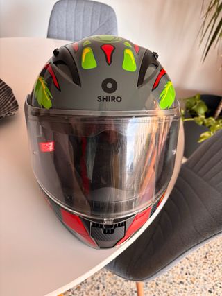 Casco Moto SHIRO Gris con Diseño Talla L
