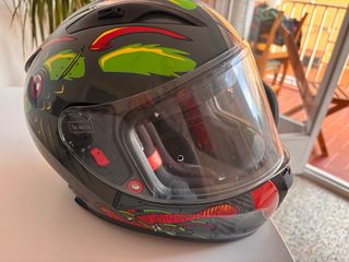 Casco Moto SHIRO Gris con Diseño Talla L