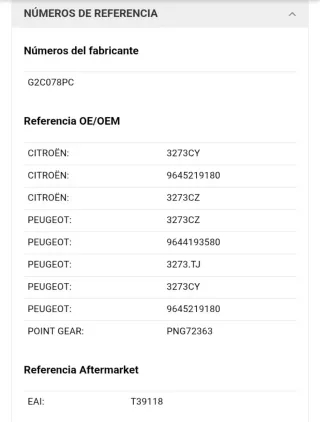 Palier Delantero Derecho Peugeot 307