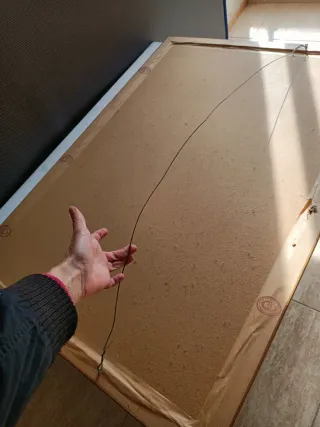 Marco grande de madera con lámina de ángeles