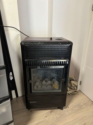 Estufa de butano con piedras