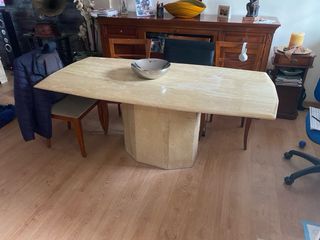 Mesa de salón de mármol y Cristal