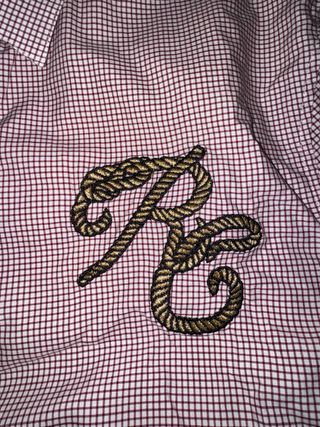 Camisa Roberto Cavalli Rosa con Bordado Dorado