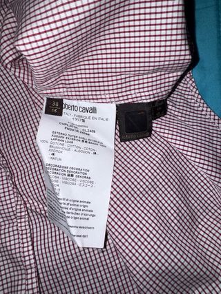 Camisa Roberto Cavalli Rosa con Bordado Dorado