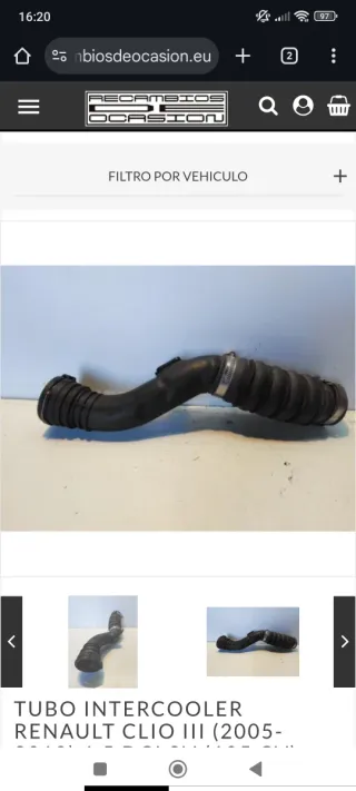 Tubo Intercooler Clio III Renault