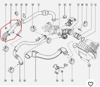 Tubo Intercooler Clio III Renault