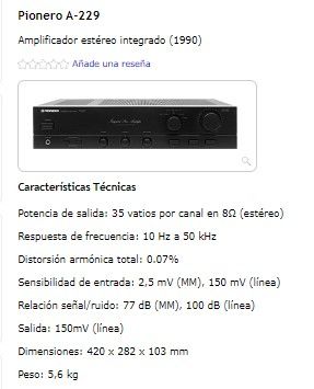 PIONEER A-229 -23- amplificador