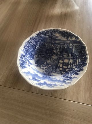 Ensaladera Porcelana Inglesa Escena Carruaje