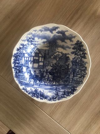 Ensaladera Porcelana Inglesa Escena Carruaje