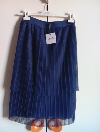 Gonna Liu Jo bambina blu plissettata