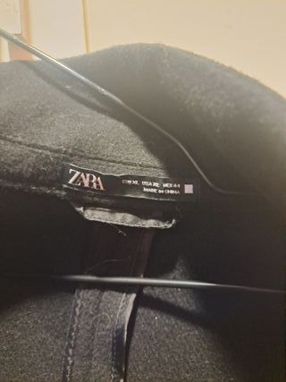 Abrigo paño Zara XL Negro