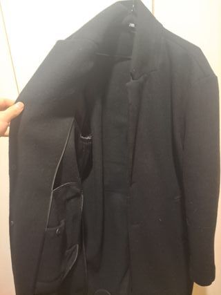 Abrigo paño Zara XL Negro