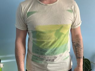 T-shirt Springfield bege e verde