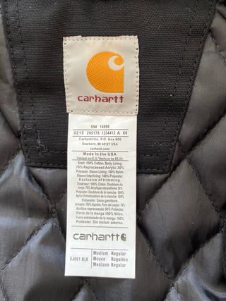Carhartt Active Jacket Negra M Rework con Capucha