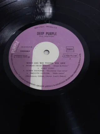 Vinilo Deep Purple Who Do We Think We Are 1973
