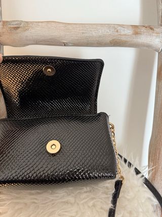 Bolso Sfera Negro Piel Serpiente