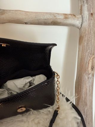 Bolso Sfera Negro Piel Serpiente