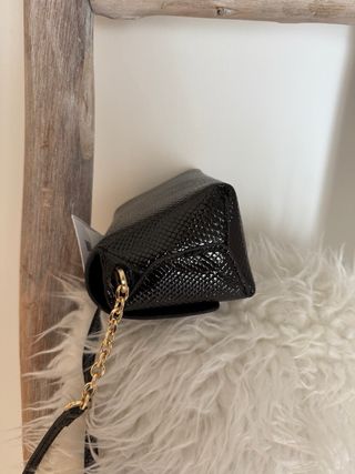 Bolso Sfera Negro Piel Serpiente