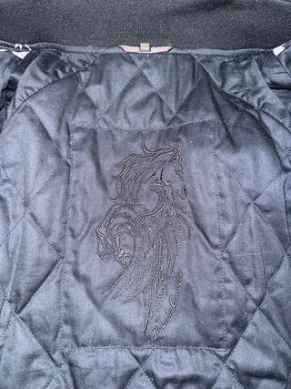 Bomber Seda Roberto Cavalli Negra y Dorada