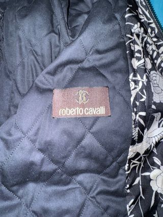 Bomber Seda Roberto Cavalli Negra y Dorada