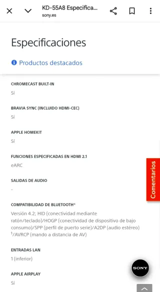 Televisor Sony OLED 55A8