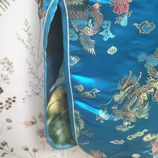 Vestido Geisha Vintage Azul y Dorado