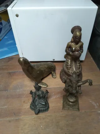 Lote Figuras Bronce Dioses y Animales