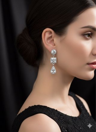 Pendientes largos fiesta plata