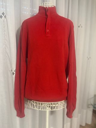 Maglione uomo rosso con zip