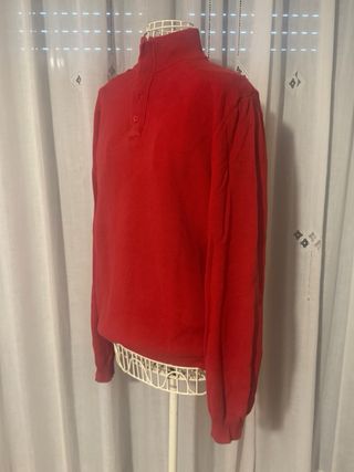 Maglione uomo rosso con zip