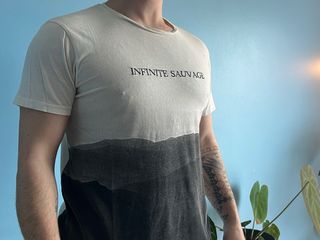 T-shirt Pull&Bear Cinza/Branco