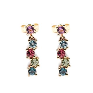 Pendientes Oro Amarillo RAINBOW Multicolor