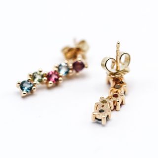 Pendientes Oro Amarillo RAINBOW Multicolor