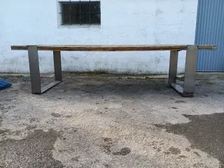 Mesa madera y metal exterior/interior. REBAJADO!!!