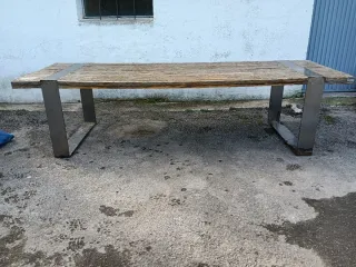 Mesa madera y metal exterior/interior. REBAJADO!!!