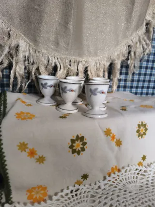 Juego 6 Hueveras porcelana