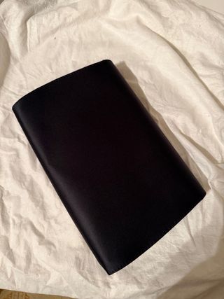 Pochette Fiamma vintage pelle nera e oro