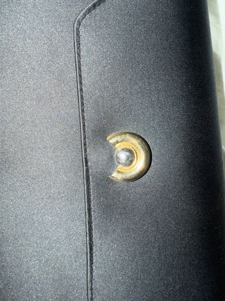 Pochette Fiamma vintage pelle nera e oro