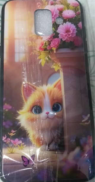 Funda Samsung Galaxy A6 Gato Flores