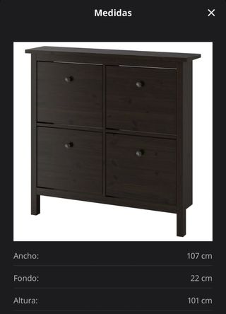 Mueble zapatero de madera oscuro