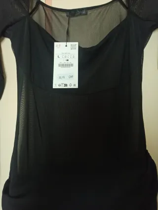 Vestido semi transparente de Zara