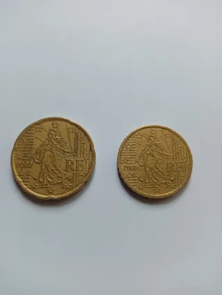 #2/0021- Monedas céntimos Francia Segadora, 2000