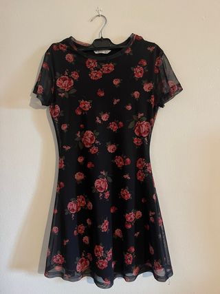 Vestitino floreale nero e rosa