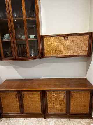 Mueble modular salón madera maciza