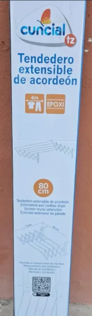 Tendedero extensible 80 cm metal gris