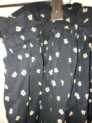 Falda juvenil azul y crema