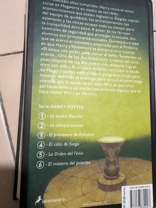 Libro Harry Potter y el misterio del príncipe.