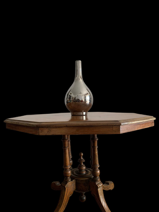 Vaso porcellana cromata argentato anni '80