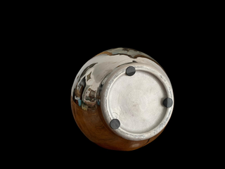 Vaso porcellana cromata argentato anni '80